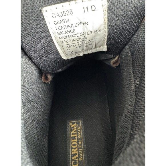 Carolina 6" Work Boots Mens Size 11 D Steel Toe Internal Met Guard Brown Leather - Picture 7 of 8